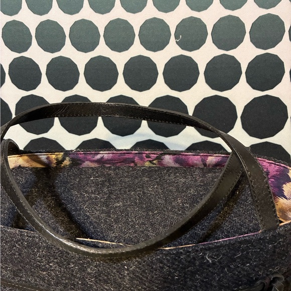 Kate Spade Charcoal Bag with Floral Interior - Picture 3 of 12